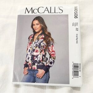 McCall’s M0506 Bomber Jacket Pattern L-XXL Uncut Factory Folded